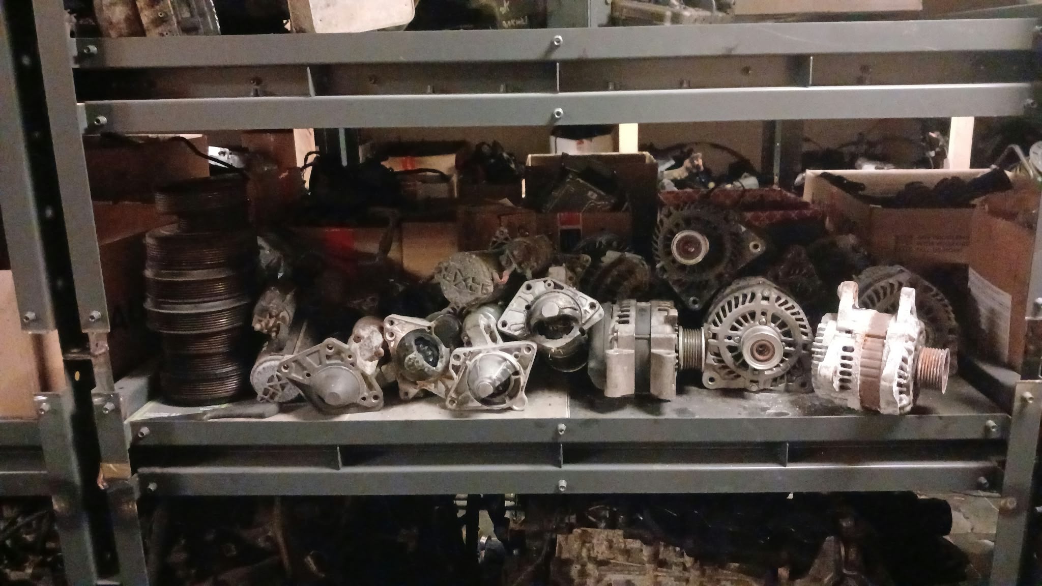 Used alternators, starters and turbos on the shelf